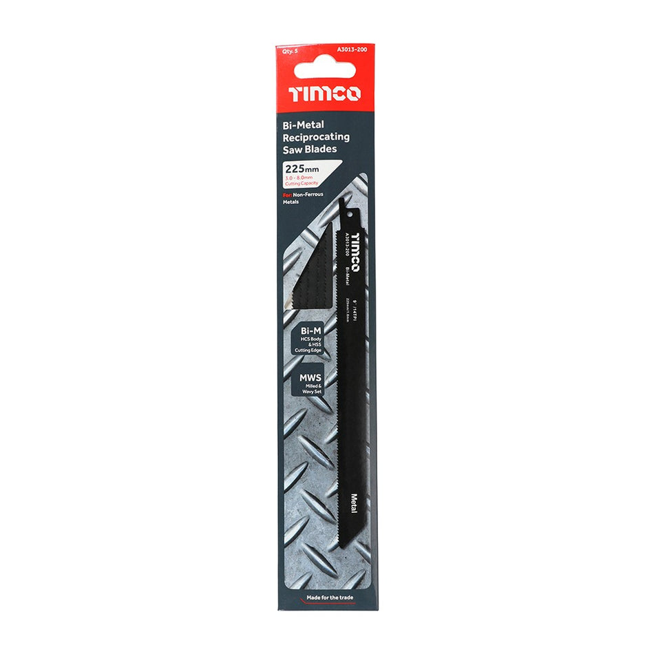 Bi-Metal Reciprocating Saw Blades 225mm - A3013-200