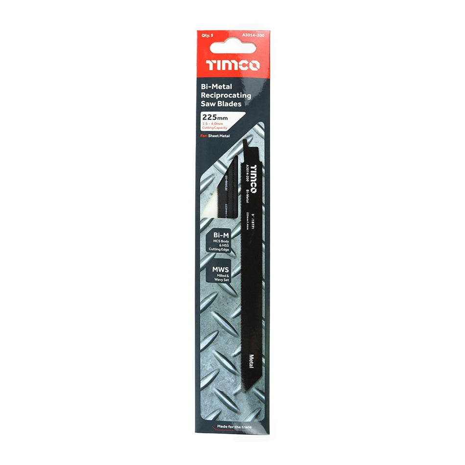 Bi-Metal Reciprocating Saw Blades 225mm - A3014-200