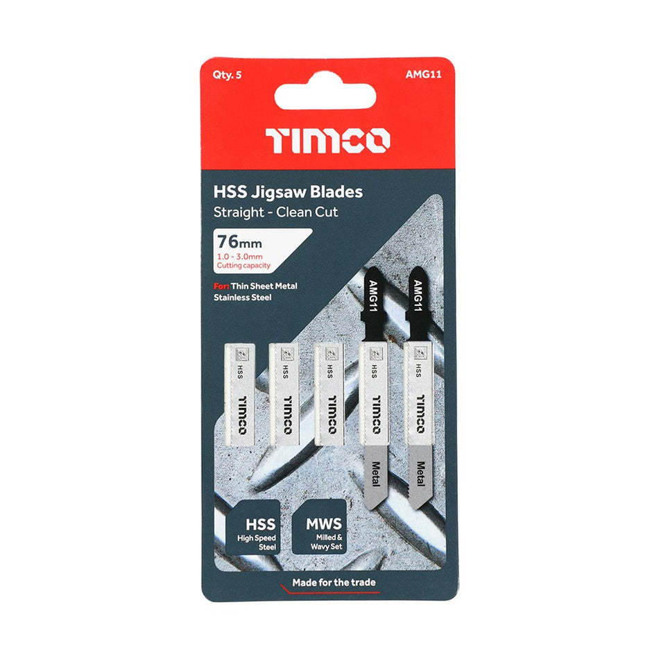 HSS Jigsaw Blades Straight 76mm
