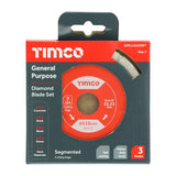 General Purpose Diamond Blade Segmented 115mm 3 Pack