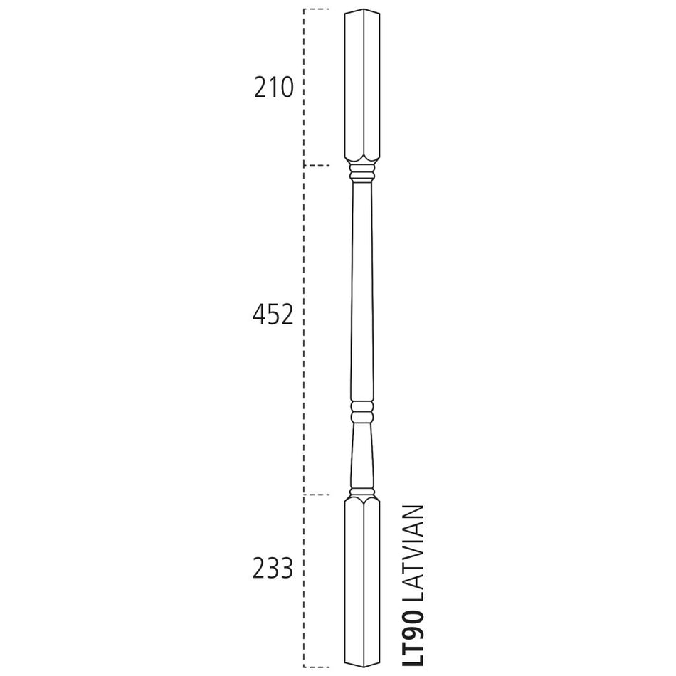 Latvian Spindle 895 x 32mm Pine