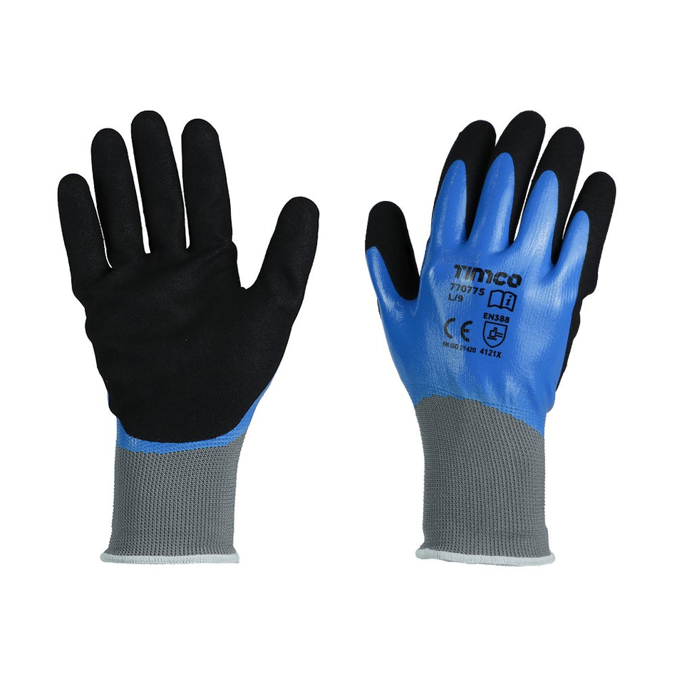 Waterproof Sandy Nitrile Grip Gloves
